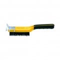 Image for Allway 4 x 11 Soft Grip Carbon Steel Wire Brush w/Scraper, labelled