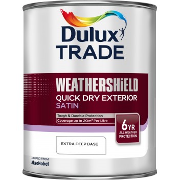 Image for Dulux Trade Weathershield Quick Dry Exterior Satin Tinted Colours 1L
