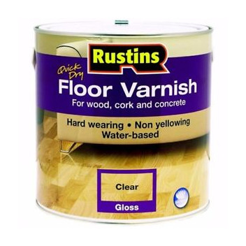 Image for Rustins Quick Dry Floor Varnish Gloss Clear 1L