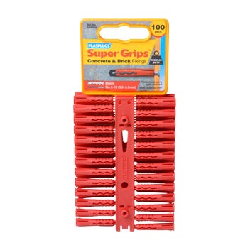 Image for Plasplugs Red Supergrip Fixings Clip Pack Qty 100 SRP502CC