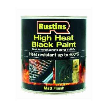 Image for Rustins Quick Dry Heat Resistant Paint Black 250ml