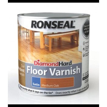 Image for Ronseal Diamond Hard Floor Varnish Satin Medium Oak 2.5L