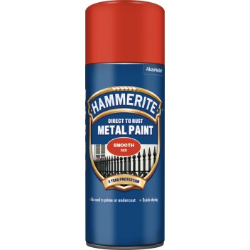 Image for Hammerite Direct To Rust Metal Paint Aerosol Smooth Red 400ml