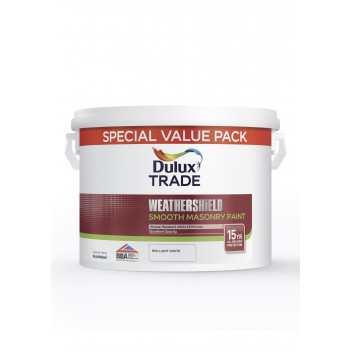 Image for Dulux Trade Weathershield Smooth Masonry Paint Pure Brilliant White 7.5L